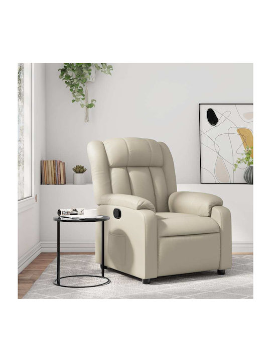 Relaxsessel mit Fußhocker aus Kunstleder Cream ...