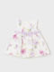 Children's Dress Sleeveless Linen Floral ecru