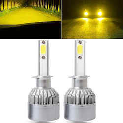 Car H1 Light Bulb LED Canbus 3000K Warm White 18W 2pcs