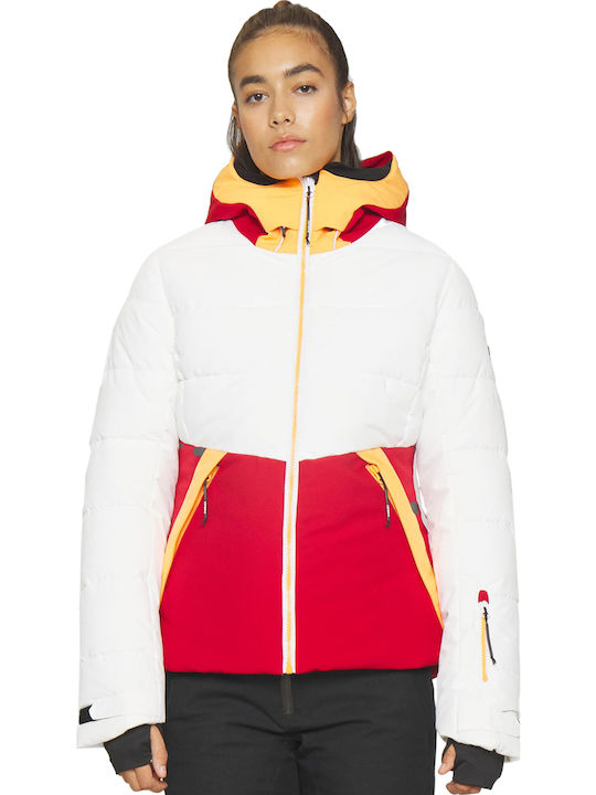 Κοντό Γυναικείο Puffer Μπουφάν για Χειμώνα Optic White