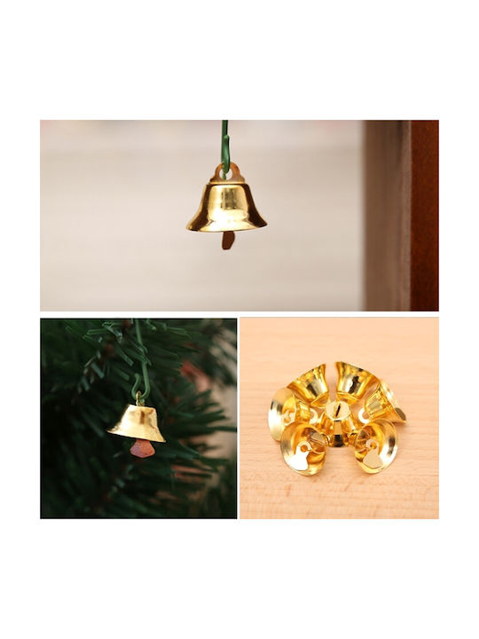 Hanging Bell Ornament Gold 2x2cm Set 50pcs