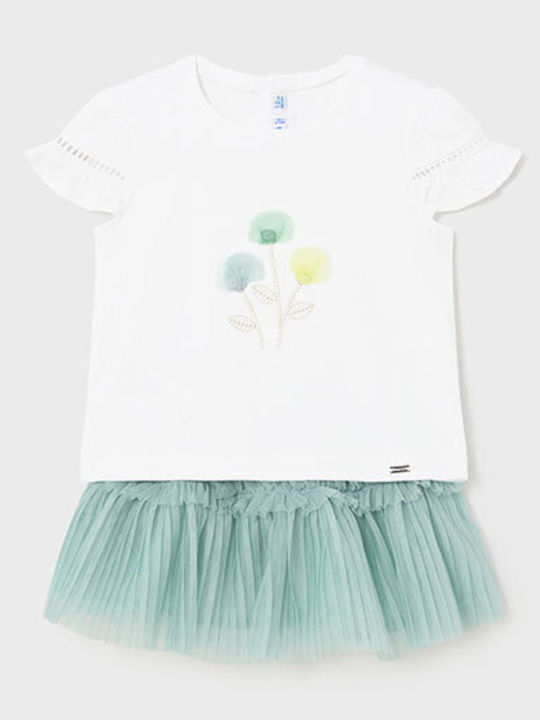Kids' Set with Skirt Summer 2pcs Pink
