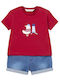 Kinder-Set mit Shorts Sommer 2Stück Red