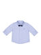 Kids Shirt Long Sleeve Linen Light Blue