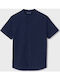 Tricou Pentru Copii Monocrom Mâneca Scurtă Albastru Marin