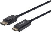 Manhattan Cable DisplayPort male - 1.8m Μαύρο (153201)