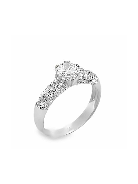 Xryseio Single Stone from White Gold 18K