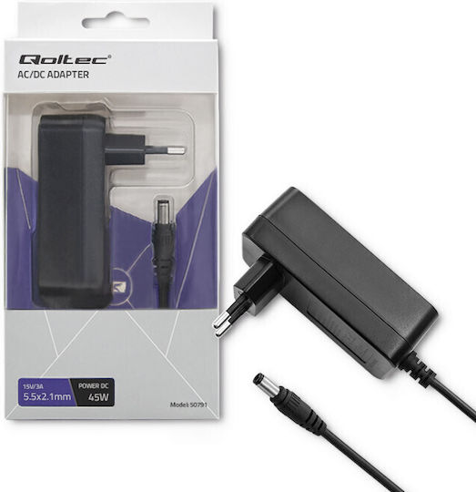 Qoltec Adapter Universal Φορτιστής Laptop 45W 15V 3A