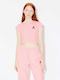 Boke Flower Crest Women's Crop T-shirt Floral Pink