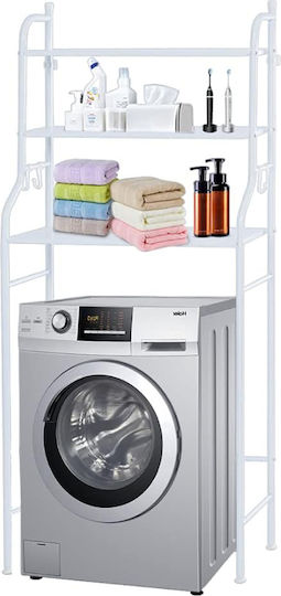 ForHome An der Wand montiert Badezimmerregal Metallisch 65x25x155cm Weiß