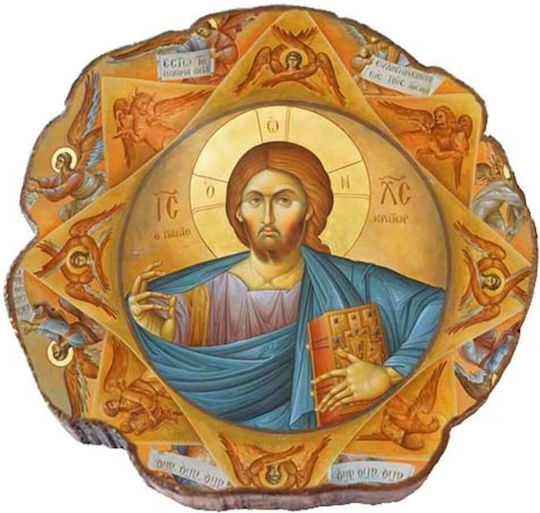 Taufgeschenke mit Kühlschrankmagnet Jesus Christus Pantokrator aus Holz 30 Stück 6,5x3cm