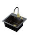 Steiner Надеждна мивка Порцелан 50x47x18.5см Black Iridescent Gold