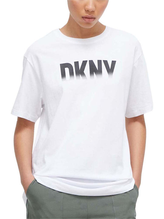 DKNY Logo Femeie Tricou White