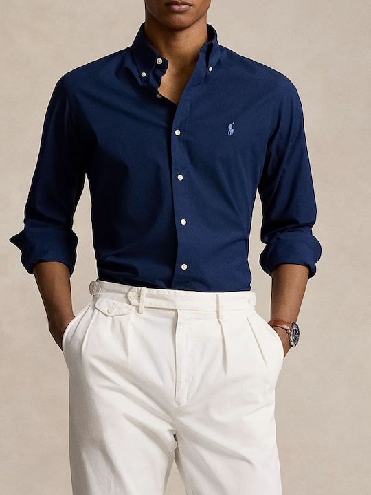 Ralph Lauren Men's Shirt Long-sleeved Cotton NavyBlue