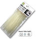 Bradas Δεματικά Καλωδίων Πλαστικά 250mmx4.8mm σε Λευκό χρώμα (100τμχ)