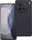 Matt Umschlag Rückseite Silikon Schwarz (Vivo X90 Pro)