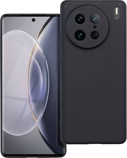 Matt Umschlag Rückseite Silikon Schwarz (Vivo X90 Pro)