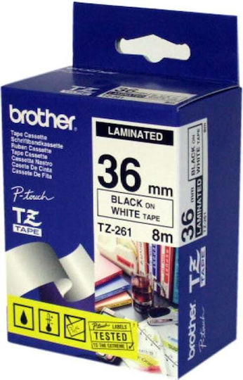Brother P-touch Etikettenband in Schwarz Farbe 1Stück