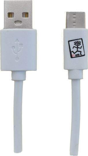 2GO Regular USB 2.0 Cablu USB-C bărbătesc - USB-A Alb 1m (795925)