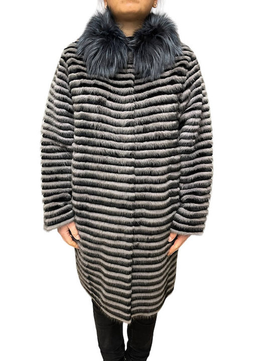 MARKOS LEATHER Women's Short Fur Grey