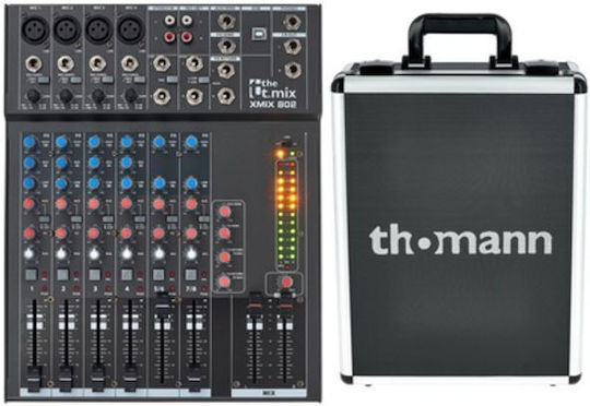 The t.mix Xmix 802 USB Αναλογική Κονσόλα 8 Καναλιών με Phantom Power & 4 Εισόδους XLR Case Bundle
