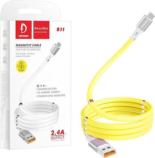 Denmen USB 2.0 Kabel USB-C männlich - USB-A Gelb 1m (29365)