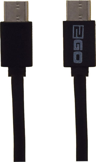 2GO USB 2.0 Kabel USB-C männlich - USB-C Schwarz 1m (795849)