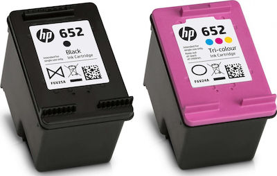 652 Pachet de cartușe de cerneală compatibile și recondiționate pentru imprimante InkJet HP Multi (culoare) / Negru 2buc