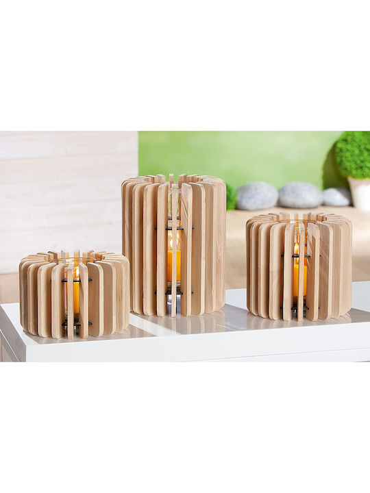 ArteLibre Candle Holder Wooden in Transparent Color 1pcs