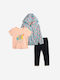 Funky Kids Set with Leggings & Jacket Summer 3pcs Blue