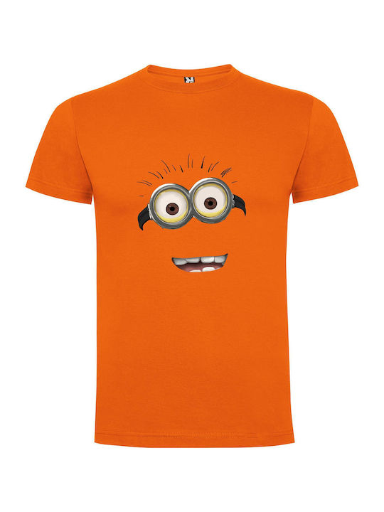 iLovePrints Minion Mania Eyes T-shirt Πορτοκαλί Βαμβακερό