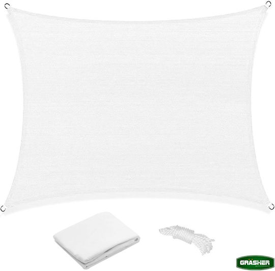 Grasher Ε220 Квадрат Shade Sail Бял С парчета 5x5m 180гр/кв.м