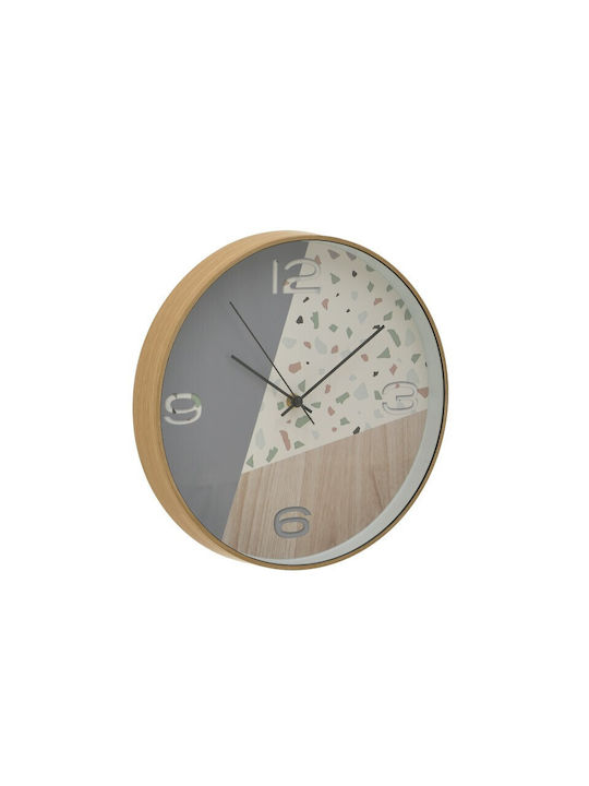 Inart Wall Clock Plastic Beige Ø30cm