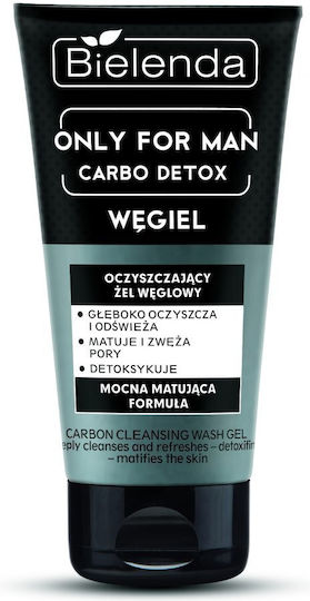 Bielenda Only for Man Carbo Detox Gel Cleansing Face for Acne-Prone Skin 150ml