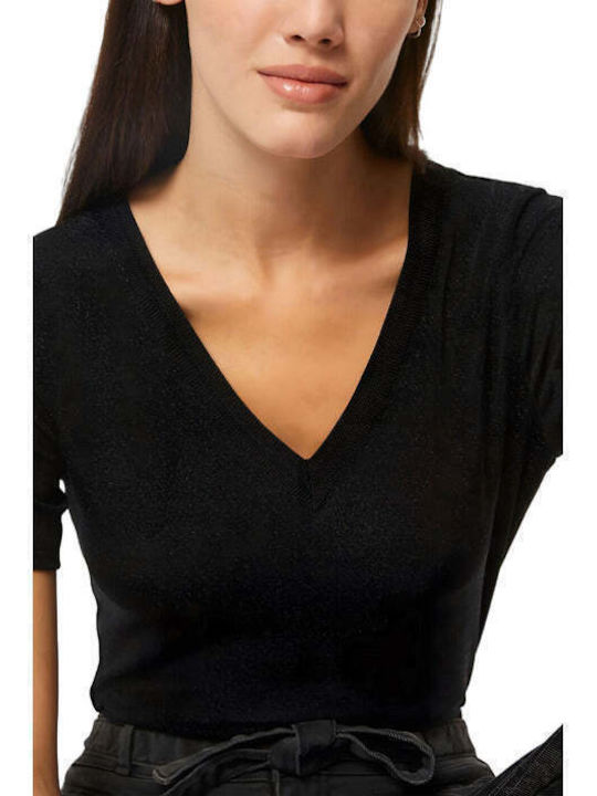 Morgan Women's T-shirt with V Neckline Black
