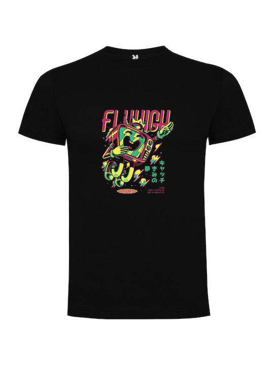 iLovePrints Tricou Negru Bumbac