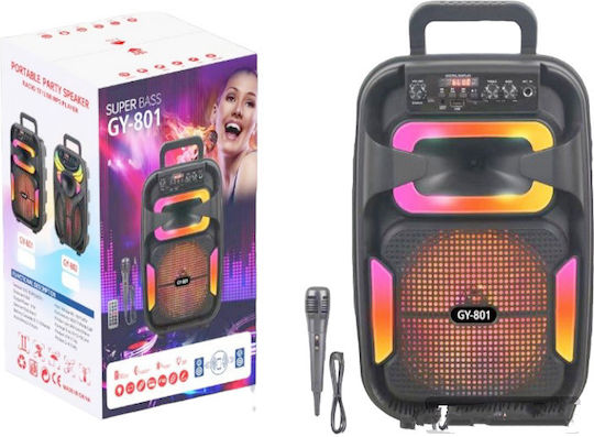 Ηχείο Karaoke με Ενσύρματo Μικρόφωνο και Εφέ Φωτισμού GY-801 Μαύρο