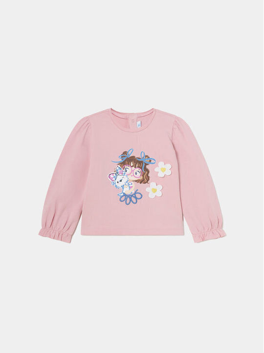 Mayoral Kids Blouse Long Sleeve Pink 24-01015-042