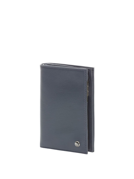Mandarina Duck Men's Leather Card Wallet with RFID Blue