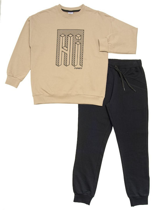 Funky Kids Sweatpants Set Desert/black 2pcs