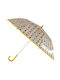 CyP Brands Kinder Regenschirm Gebogener Handgriff Durchsichtig mit Durchmesser 48cm.