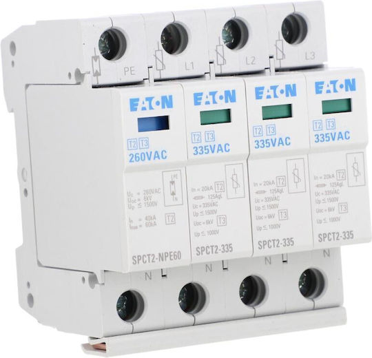 Eaton Blitzschutztafel Typ T2 / T3 Vierpolig Maximale Entladungsstromstärke 40kA