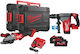 Milwaukee M18 Fhpfsag522x Set Angle Wheel & Hammer 18V with 2 Batteries 5.5Ah and Case