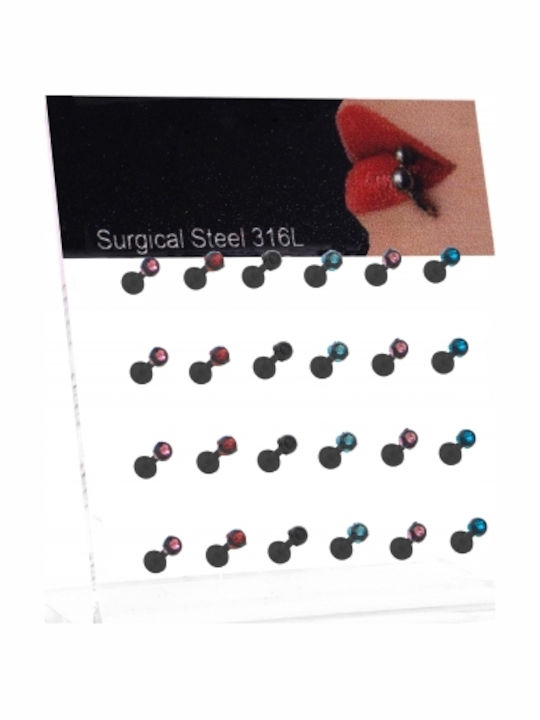 Ro-Ro Accessories Cercei Piercing din Oțel Negr...