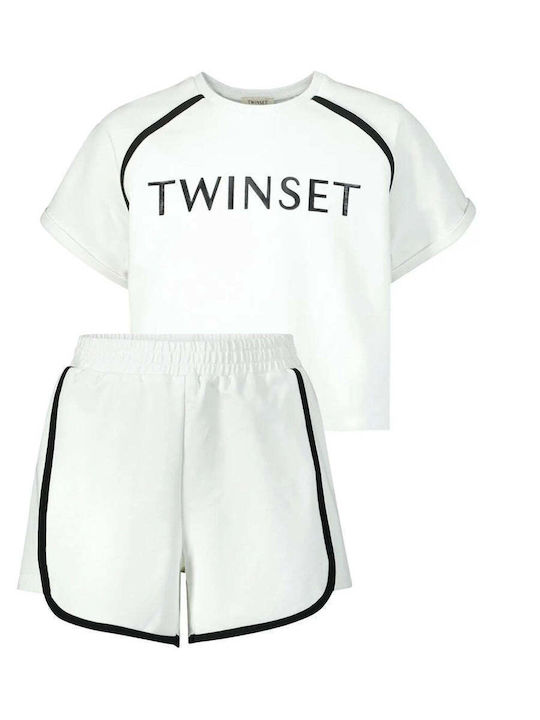 Twinset Kids Set with Shorts Summer 2pcs White