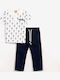 Kids' Set with Pants Summer 2pcs White Blouse