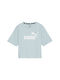 Puma Damen Sport Crop T-Shirt Polka Dot Hellblau