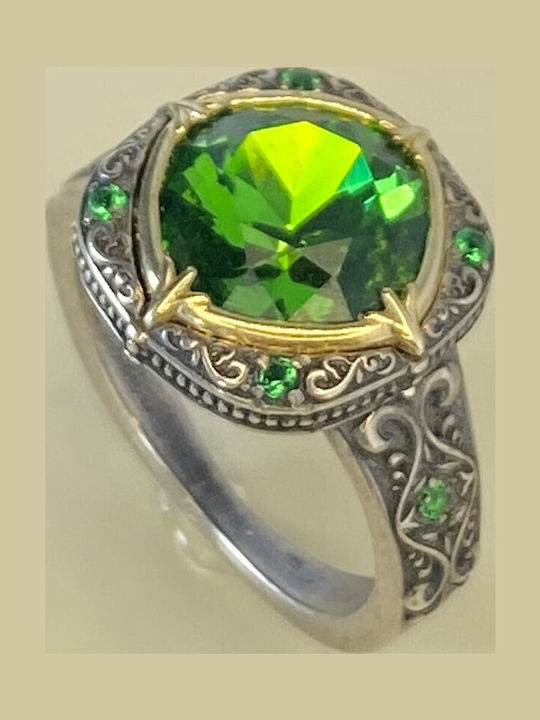Elor Ring with Stones made of Silver Gold Plated