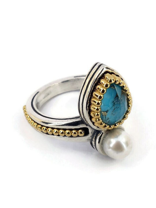 Elor Ring with Pearls made of Silver Gold Plated
