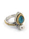 Elor Ring with Pearls made of Silver Gold Plated